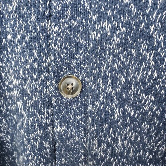Brooklyn Calling Cardigan Men's M Grandpa Sweater Shawl Collar Blue White Fleck - Picture 7 of 15
